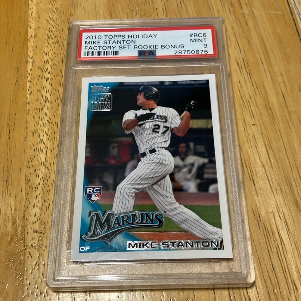 2010 Topps Holiday Mike Stanton Factory Set Rookie Bonus #RC6 RC PSA 9